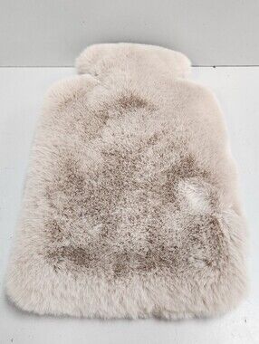Plush Faux Fur Hot Water Bottle Holder in Light Beige - Home Accents